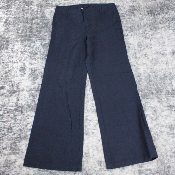 GAP Pants - Gap Khakis Chino Pants Womens Size 10 Blue Navy Linen Cotton Y2K Relaxed